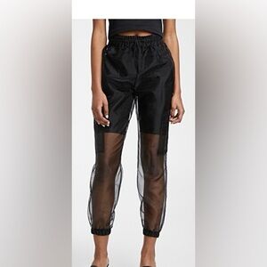 Chic Black Sheer Cargo Joggers